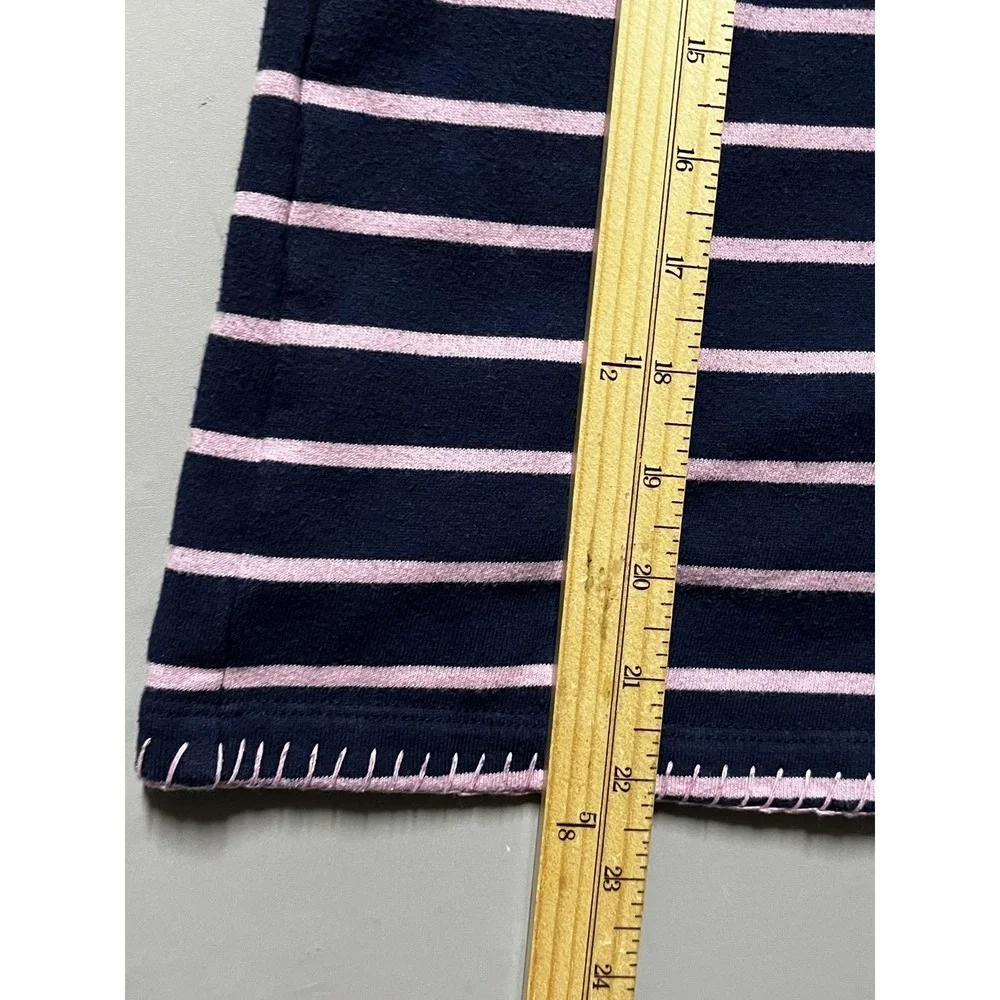 Lilly Pulitzer Sweater Womens XL Blue Stripe Collared V Neck Pullover Knit Top - Picture 9 of 9